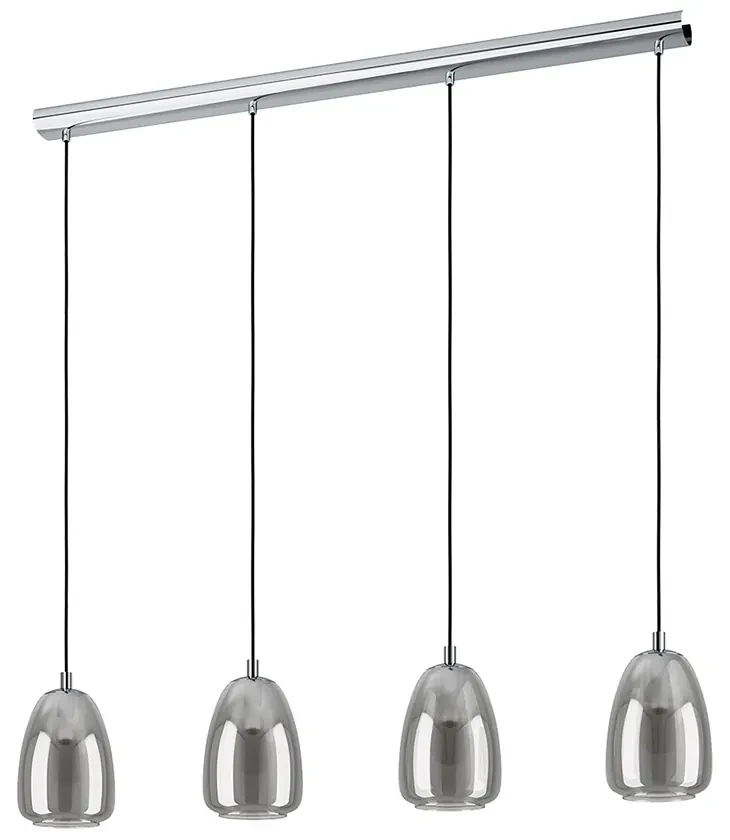 Lampadario Contemporaneo Alobrase Luci Metallo Cromo Biano