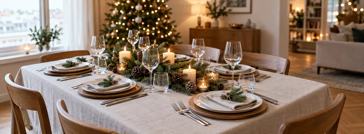 Come apparecchiare la tavola di Natale: tovaglia, posate e decorazioni