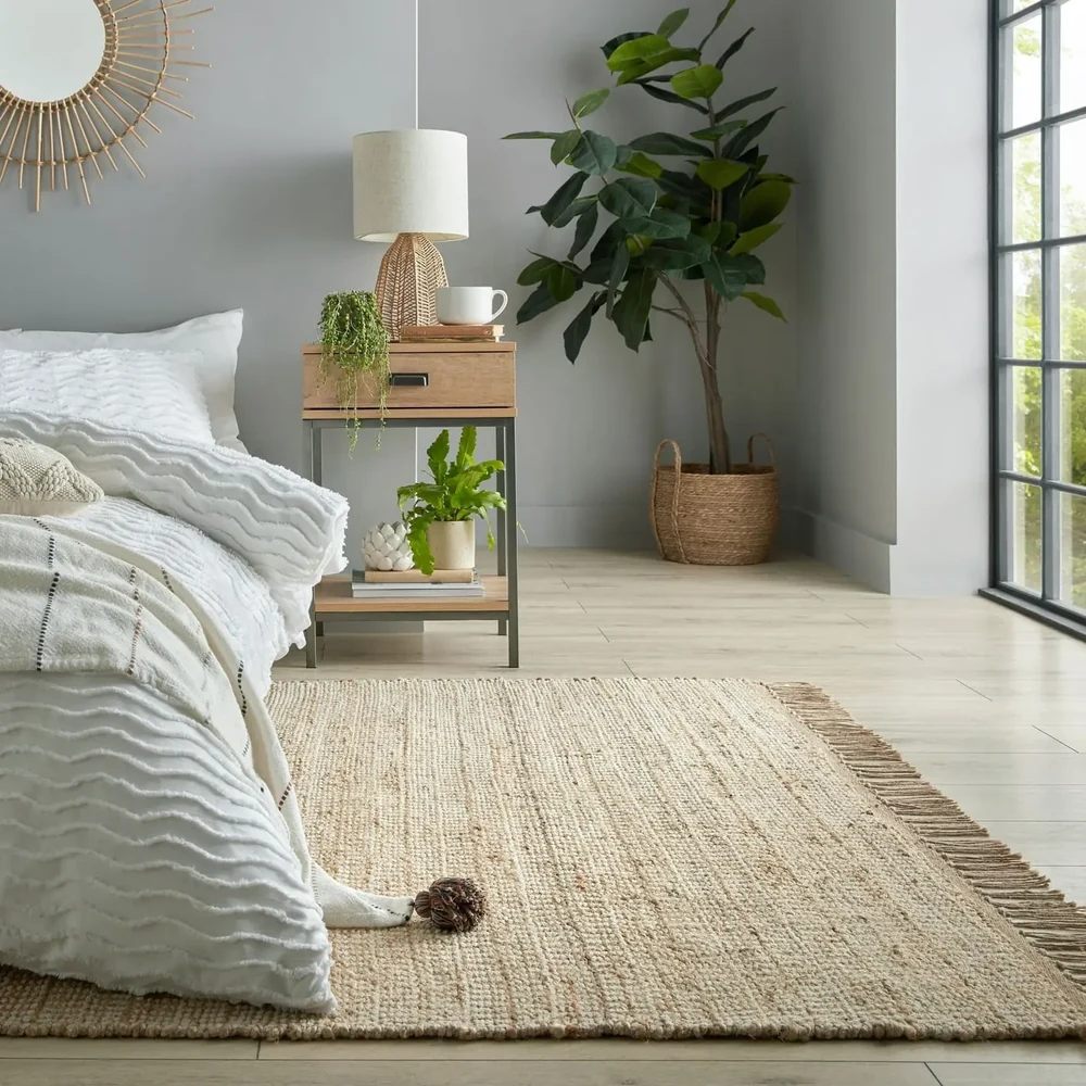 Tappeto di colore naturale in iuta tessuto a mano 160x230 cm Levi – Flair Rugs