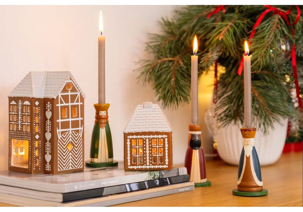 Portacandela in ceramica per lumino Gingerbread Lighthouse – Kähler Design