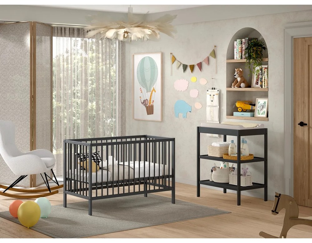 Fasciatoio color antracite in faggio massiccio Dino – Vipack