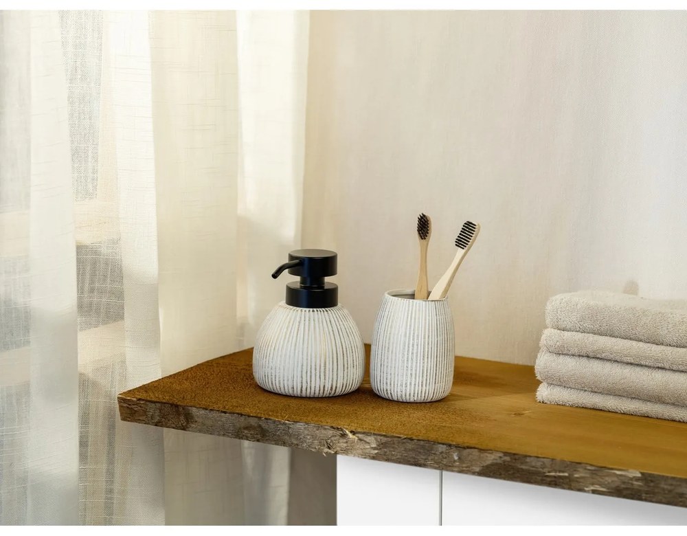 Portaspazzolino bianco/dorato in ceramica Pascoli – Wenko