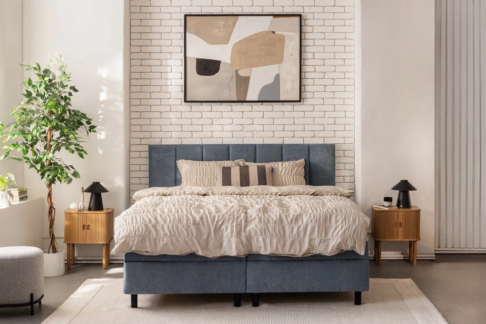 Biancheria da letto beige per letto matrimoniale 200x200 cm Seersucker - Catherine Lansfield