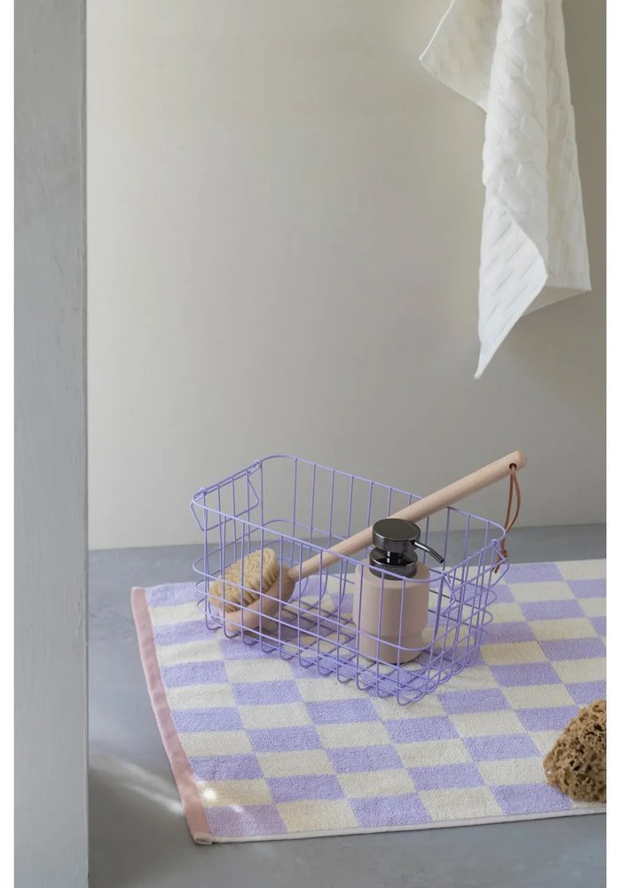 Tappetino da bagno in cotone biologica giallo chiaro e viola 50x80 cm Retro - Mette Ditmer Denmark