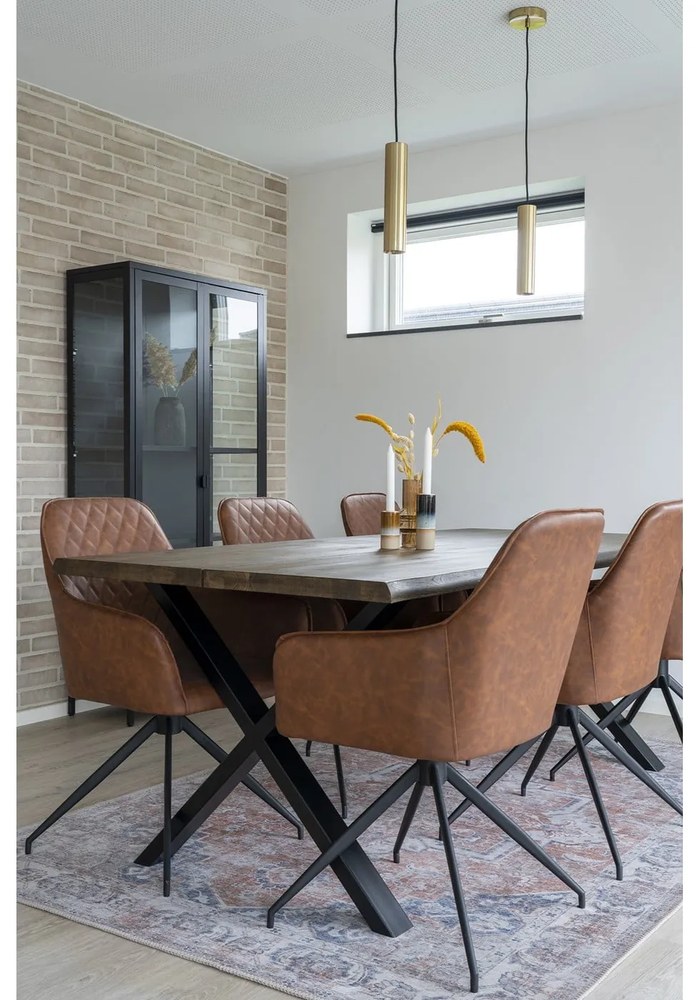 Set di sedie da pranzo marrone in imbottito con braccioli 2 pz Harbo – House Nordic