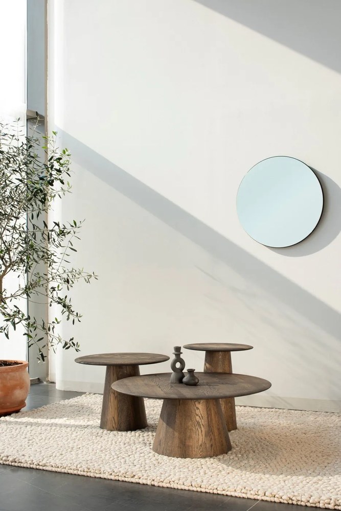 Tavolino rotondo in rovere massiccio ø 40 cm Mushroom – Gazzda