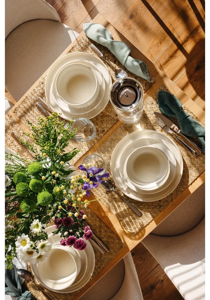 Set di piatti color crema in gres 18 pz Malia - Bonami Selection
