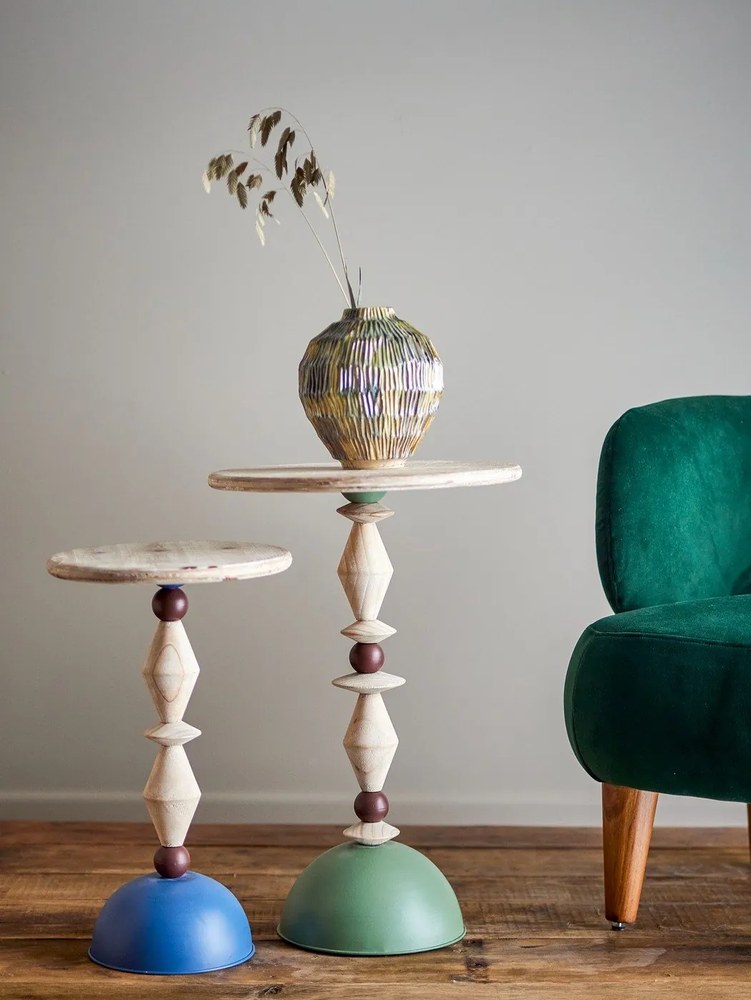 Tavolino rotondo in abete massiccio ø 30 cm Mannelli – Bloomingville