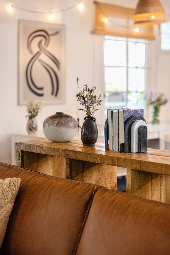 Divano marrone con rivestimento in finta pelle 190 cm Rodeo – WOOOD