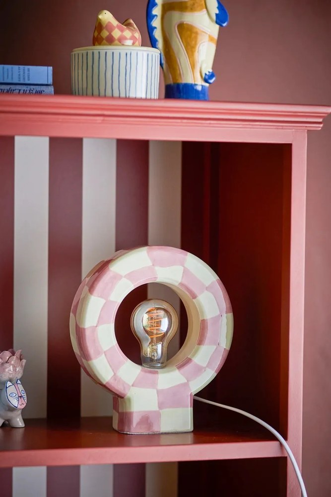 Lampada da tavolo rosa (altezza totale 23,5 cm) Vialini – Bloomingville