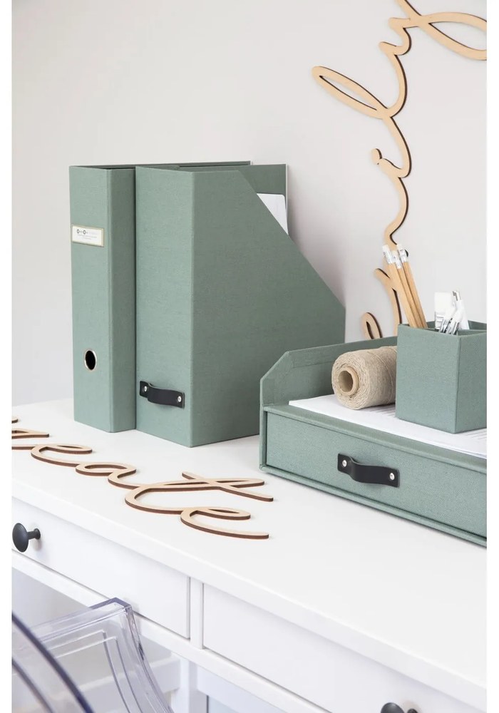 Organizer verde in cartone per documenti Archie Canvas Paper Laminate – Bigso