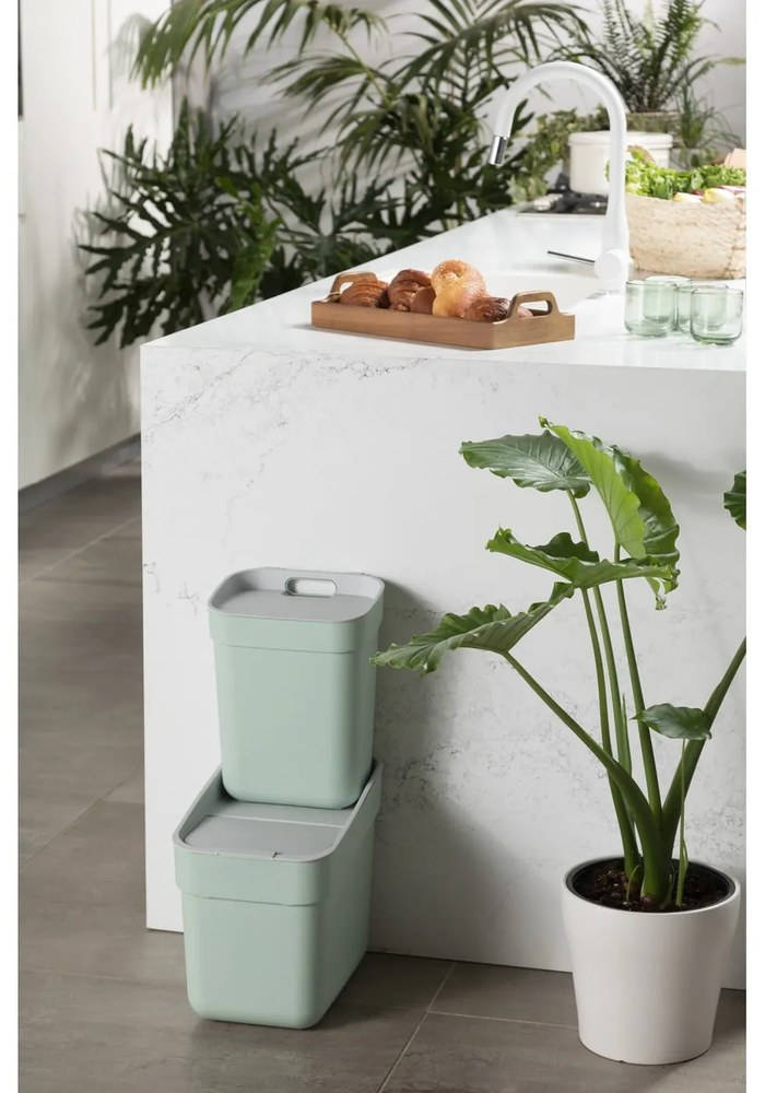 Cestino in plastica riciclata verde chiaro 20 l Ready To Collect - Curver