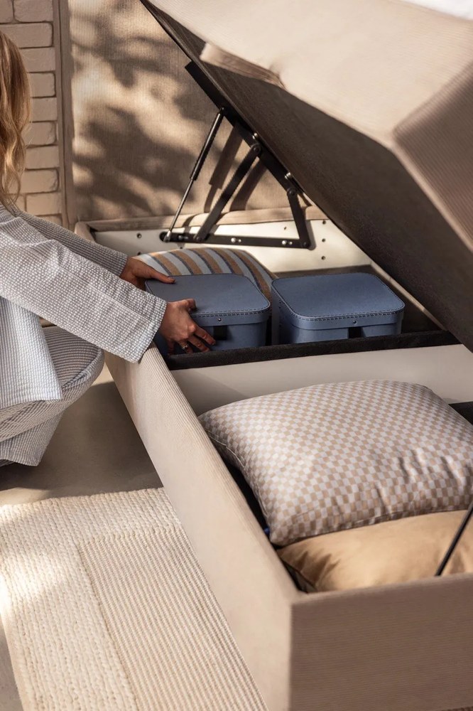 Cuscino in cotone blu-marrone Rita, 50 x 50 cm - Hübsch