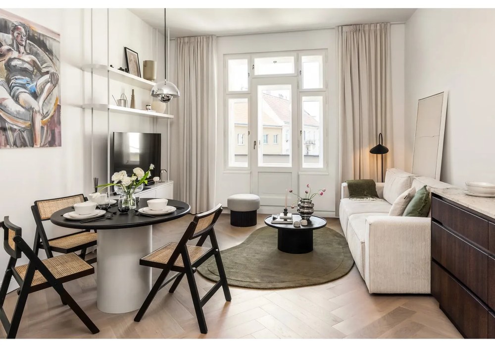 Divano letto in velluto a coste beige 245 cm Nihad - Bobochic Paris