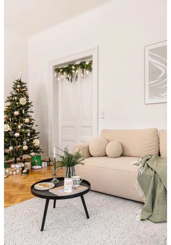 Divano beige allungabile con rivestimento in bouclé 247 cm Quinoa – Bonami Selection