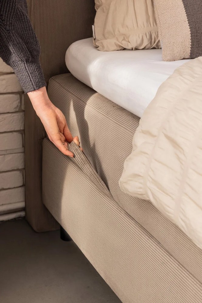 Biancheria da letto beige per letto matrimoniale 200x200 cm Seersucker - Catherine Lansfield