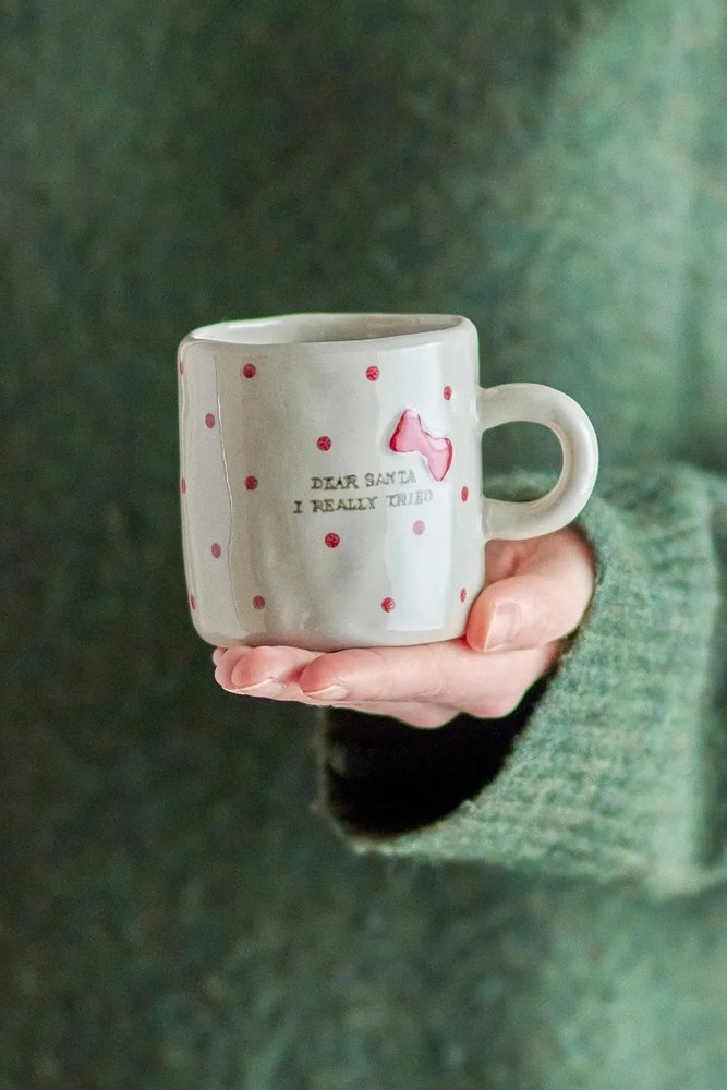 Tazza beige in gres a tema natalizio 250 ml Christy – Bloomingville
