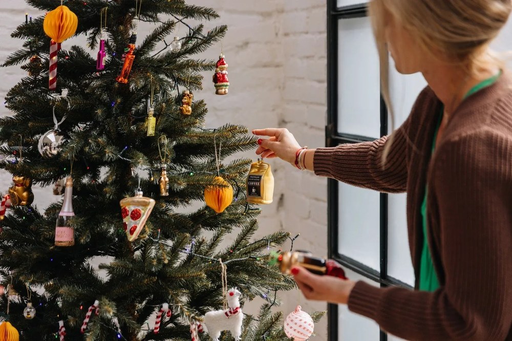 Decorazioni per albero di natale in set in vetro fatte a mano 3 pz ø 3 cm Gin Bottle – Sass &amp; Belle