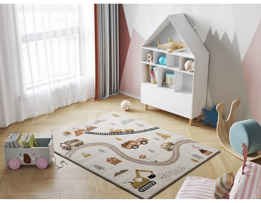 Tappeto per bambini crema 120x170 cm Beats - Universal