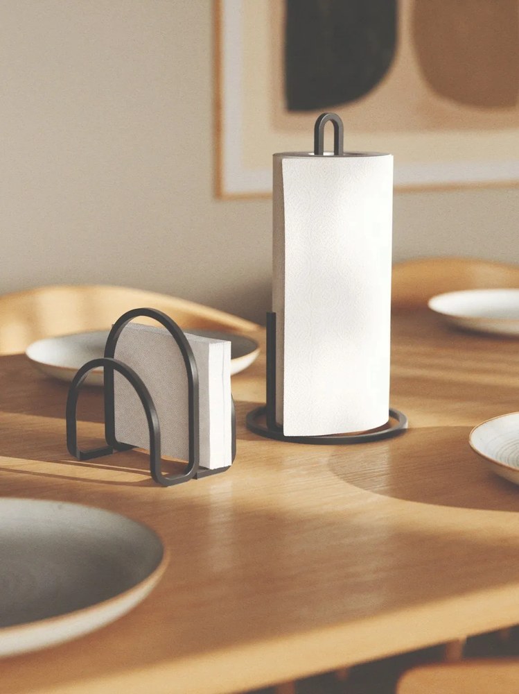 Porta asciugamani da cucina in acciaio nero ø 17 cm Squire - Umbra