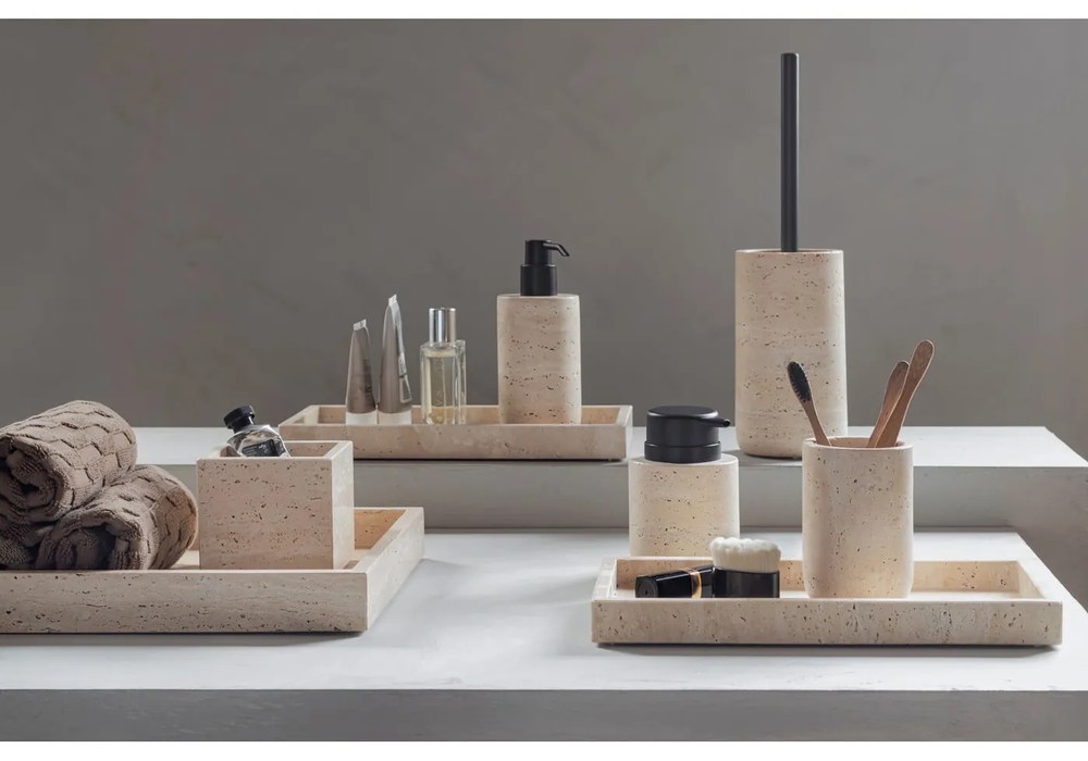 Dispenser di sapone in pietra beige 250 ml Travertine - Mette Ditmer Denmark