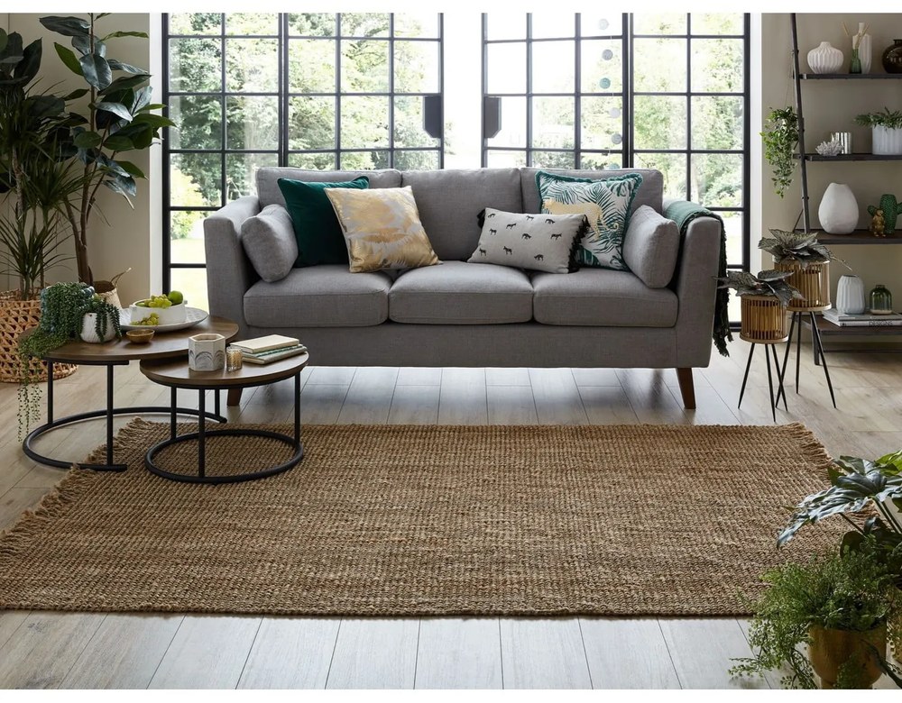 Tappeto di colore naturale in iuta tessuto a mano 120x170 cm Jute – Flair Rugs