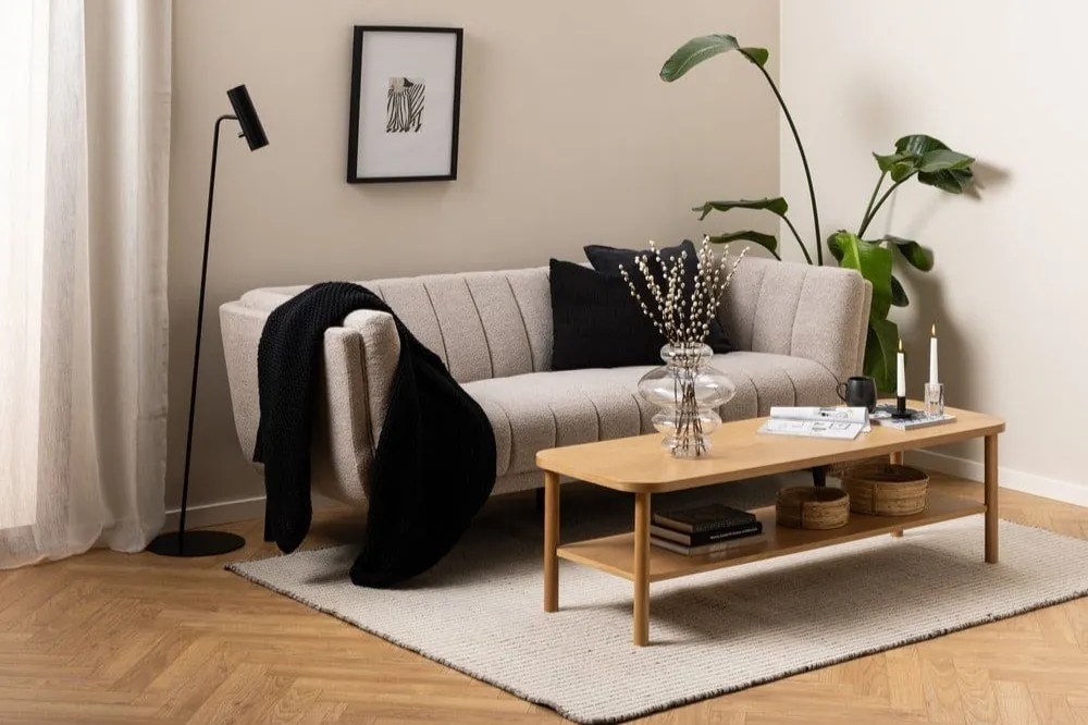 Divano bouclé beige 218 cm Tampa - Actona