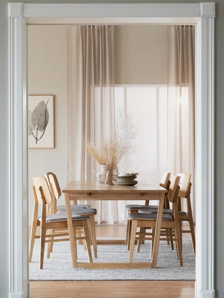 Tavolo da pranzo naturale in rovere decorato, 215 x 96 cm Colonsay - Rowico