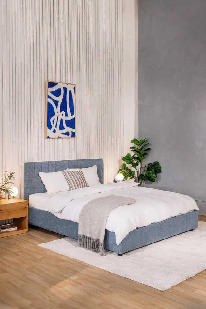 Cuscino in cotone blu-marrone Rita, 50 x 50 cm - Hübsch