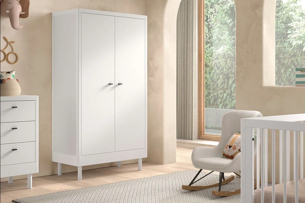 Armadio per bambini bianco in faggio massiccio 100x190x55 cm Forrest – Vipack