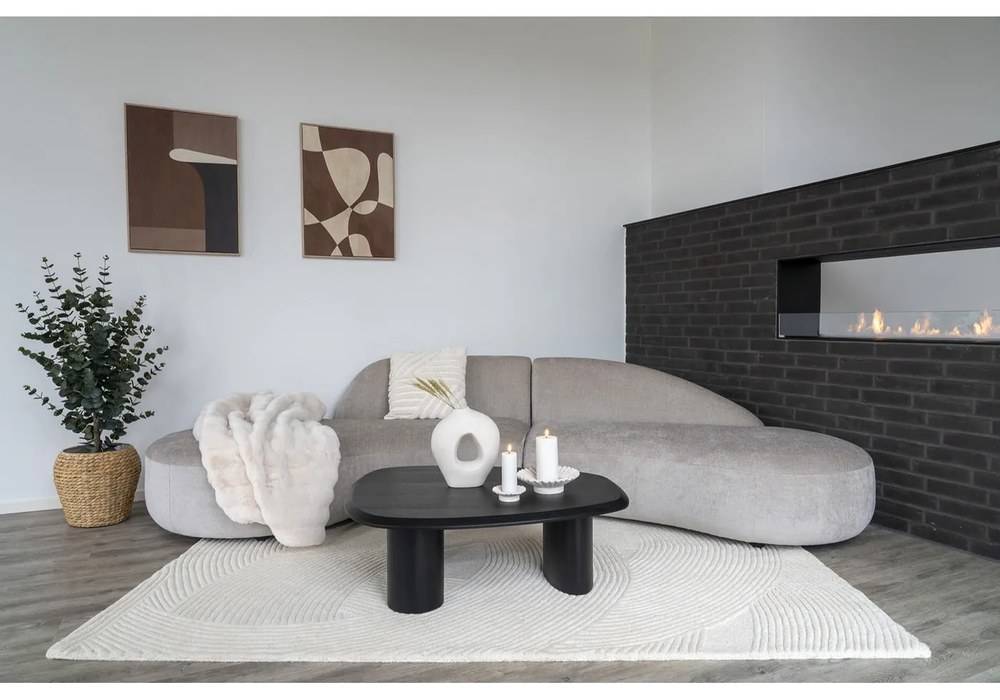 Tappeto in lana tessuta a mano color crema 200x300 cm Pune - House Nordic