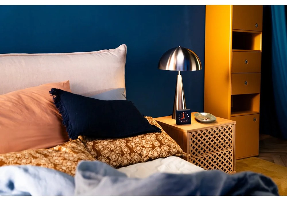 Letto matrimoniale imbottito beige con contenitore con griglia 180x200 cm Jade - Bobochic Paris