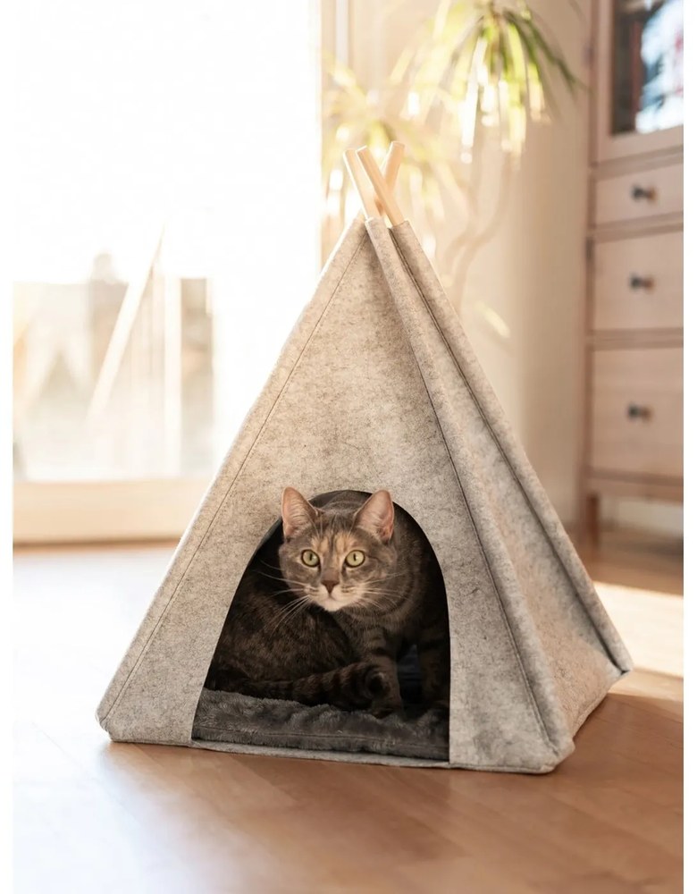Tenda teepee grigio chiaro per animali domestici Tipi - Wenko