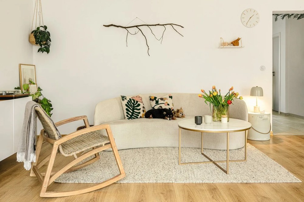 Cassettiera bassa in rovere decorata in bianco e naturale 165x78 cm Arista - Teulat