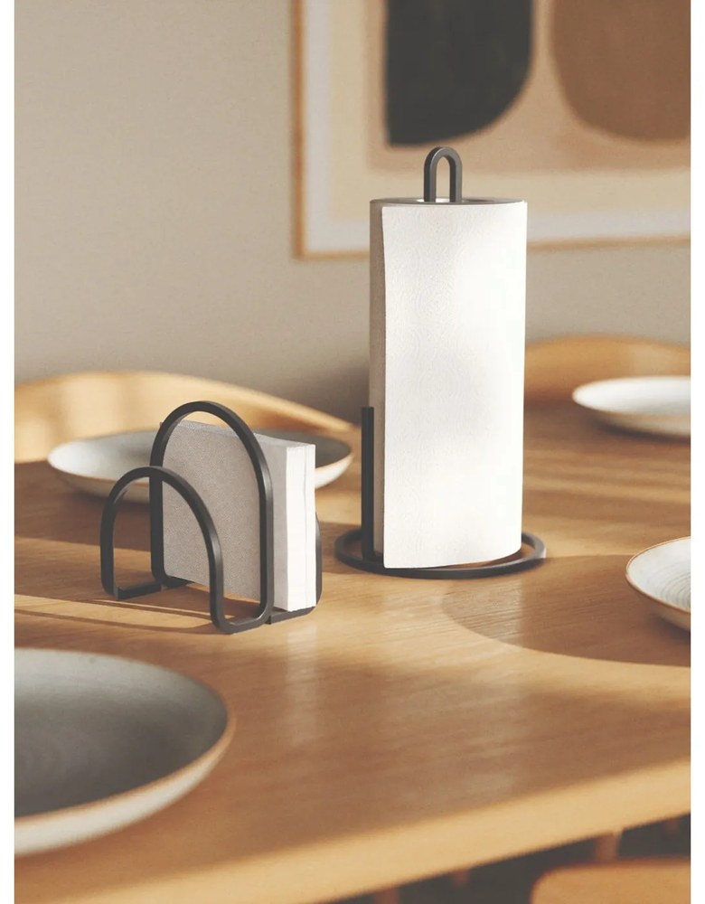 Porta asciugamani da cucina in acciaio nero ø 17 cm Squire - Umbra