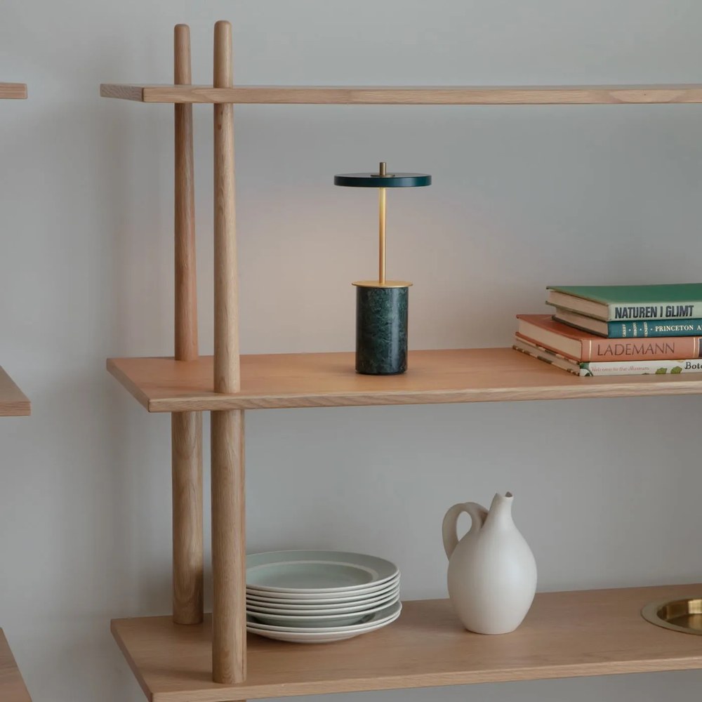 Lampada da tavolo dimmerabile a LED in marmo verde con paralume in metallo (altezza 25,5 cm) Asteria Move Mini - UMAGE