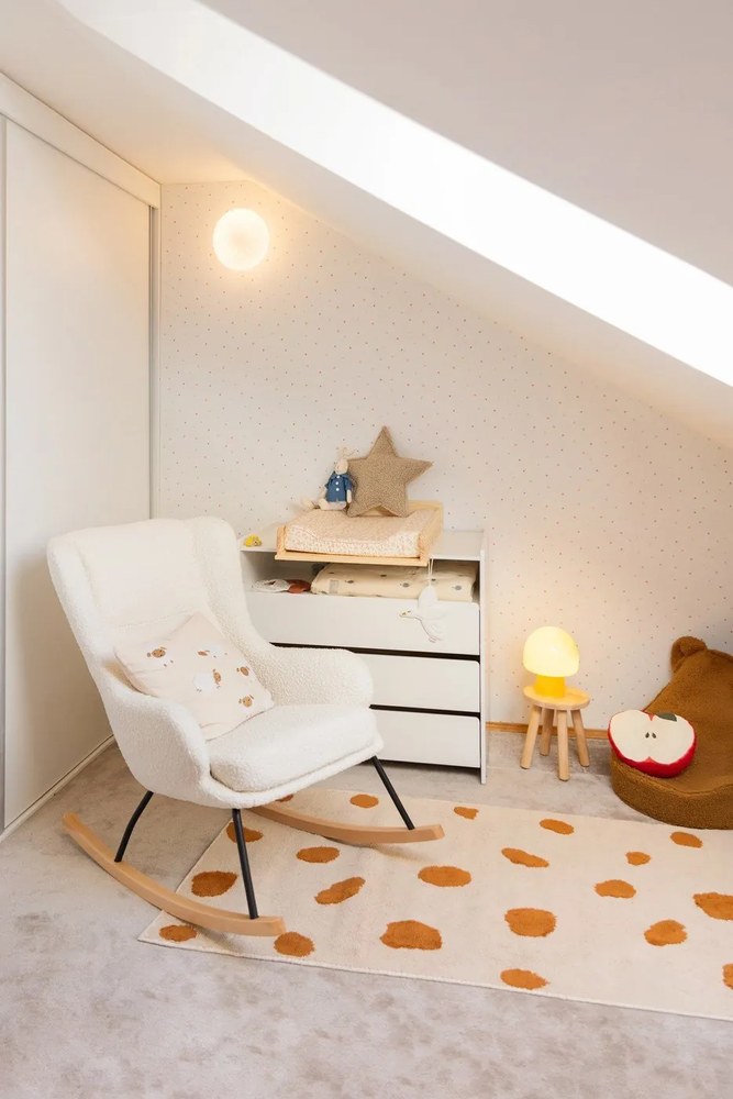 Cassettiera bassa bianca per bambini in legno di pino con fasciatoio 90x106 cm KIDDY - Vipack