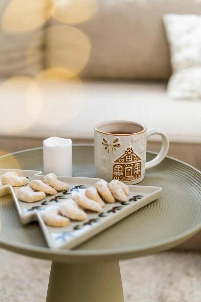 Tavolino in alluminio beige , ø 39,5 cm Ringar - White Label