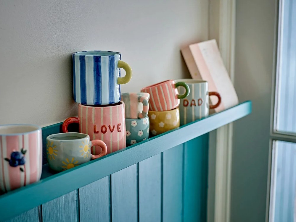 Tazzina per espresso verde chiaro/rosa chiaro in ceramica 110 ml Nini – Bloomingville