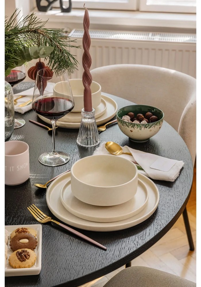 Set di piatti color crema in gres 18 pz Malia - Bonami Selection