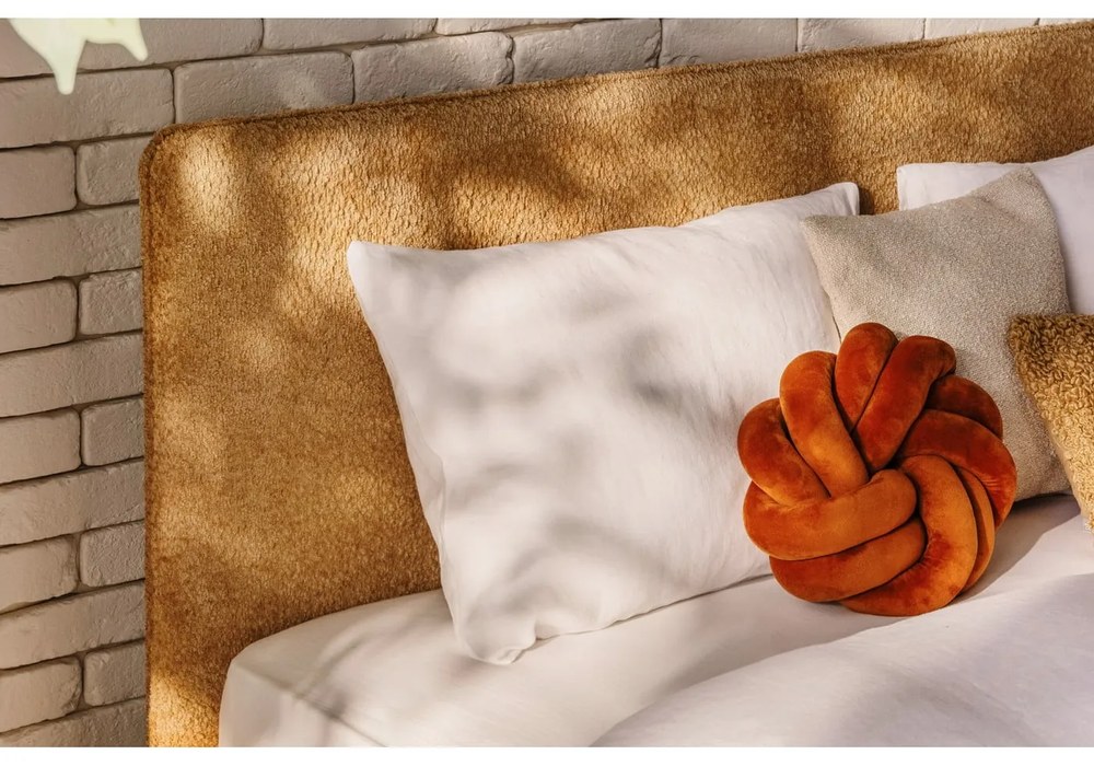 Letto matrimoniale imbottito color senape con rete inclusa 180x200 cm Noira Slim – Bonami Selection