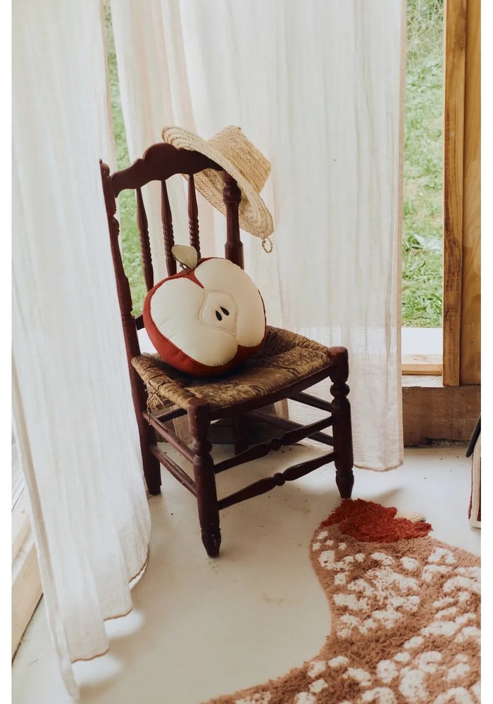 Tappeto marrone lavabile in cotone tessuto a mano 110x100 cm Chicken - Lorena Canals