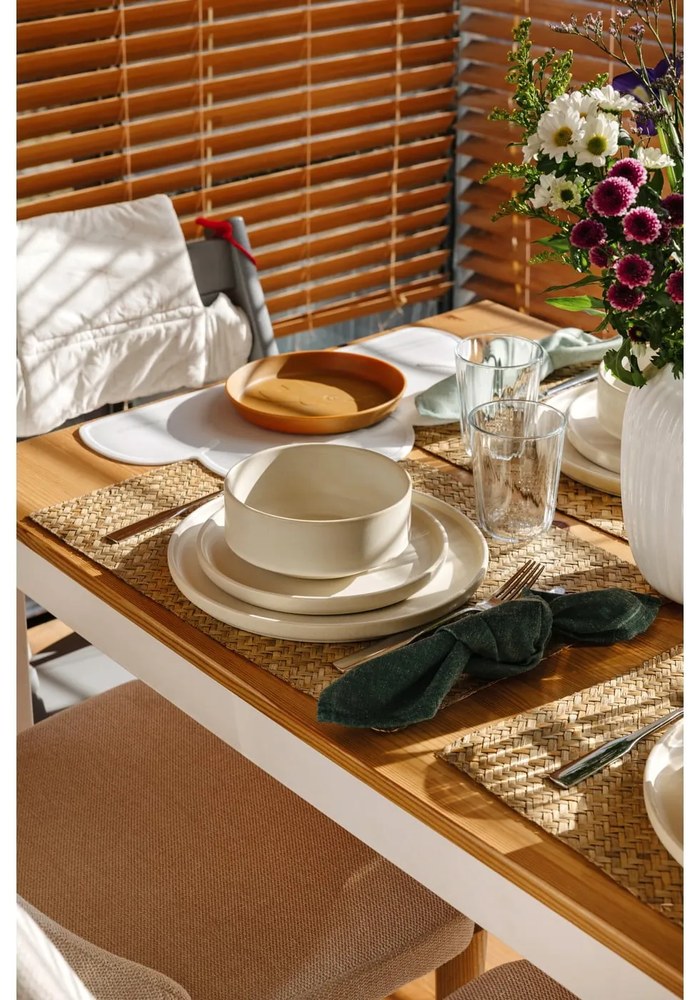Set di piatti color crema in gres 18 pz Malia - Bonami Selection