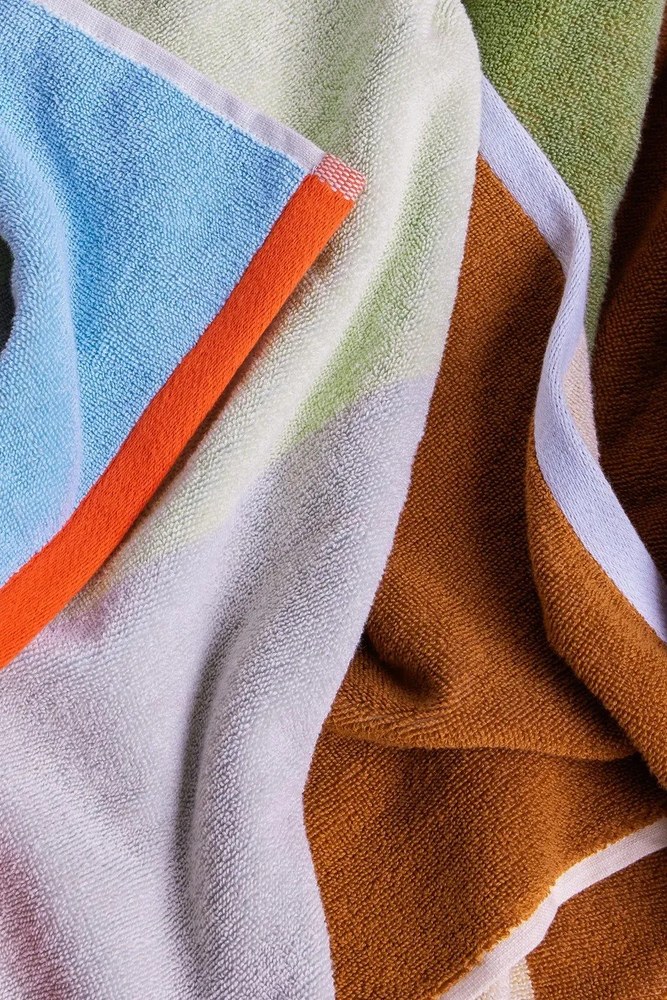 Asciugamano azzurro in spugna di cotone 70x140 cm Block - Hübsch