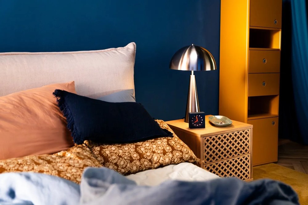 Lenzuola di lino azzurro per letto matrimoniale 200x200 cm Blue Fog - Linen Tales