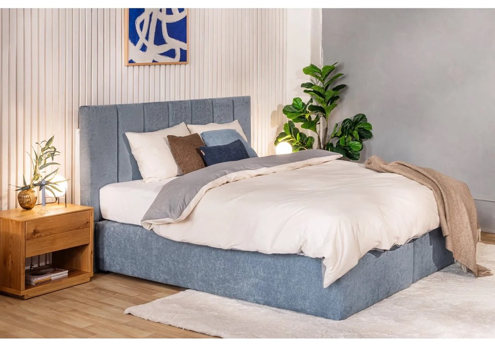 Letto boxspring blu con contenitore 160x200 cm Elva Bold – Bonami Selection