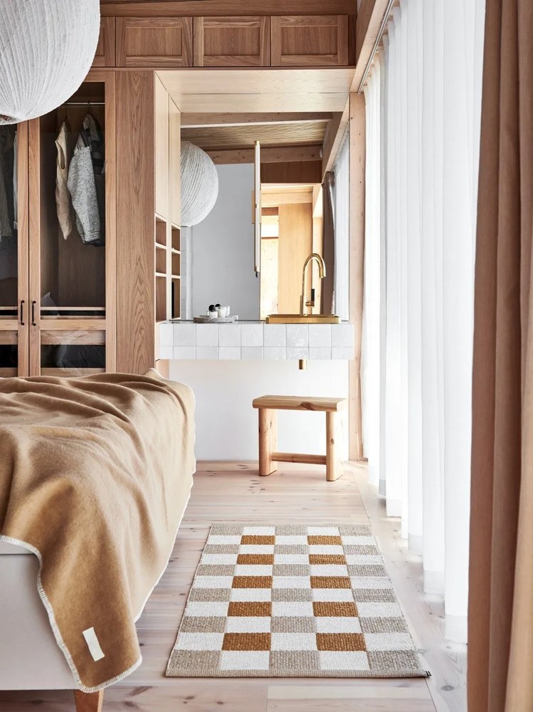 Passatoia da interno/esterno giallo ocra/beige 70x160 cm Pix Vanilla Ochre – Pappelina