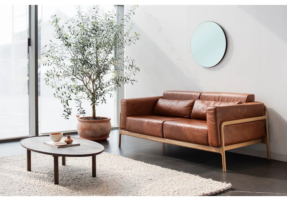 Tavolino da salotto marrone in rovere massiccio 65x120 cm Mu – Gazzda