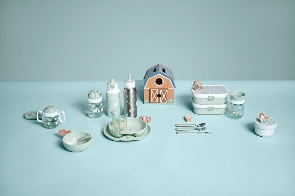 Scatola per la merenda del bambino con biberon Little farm - Mepal