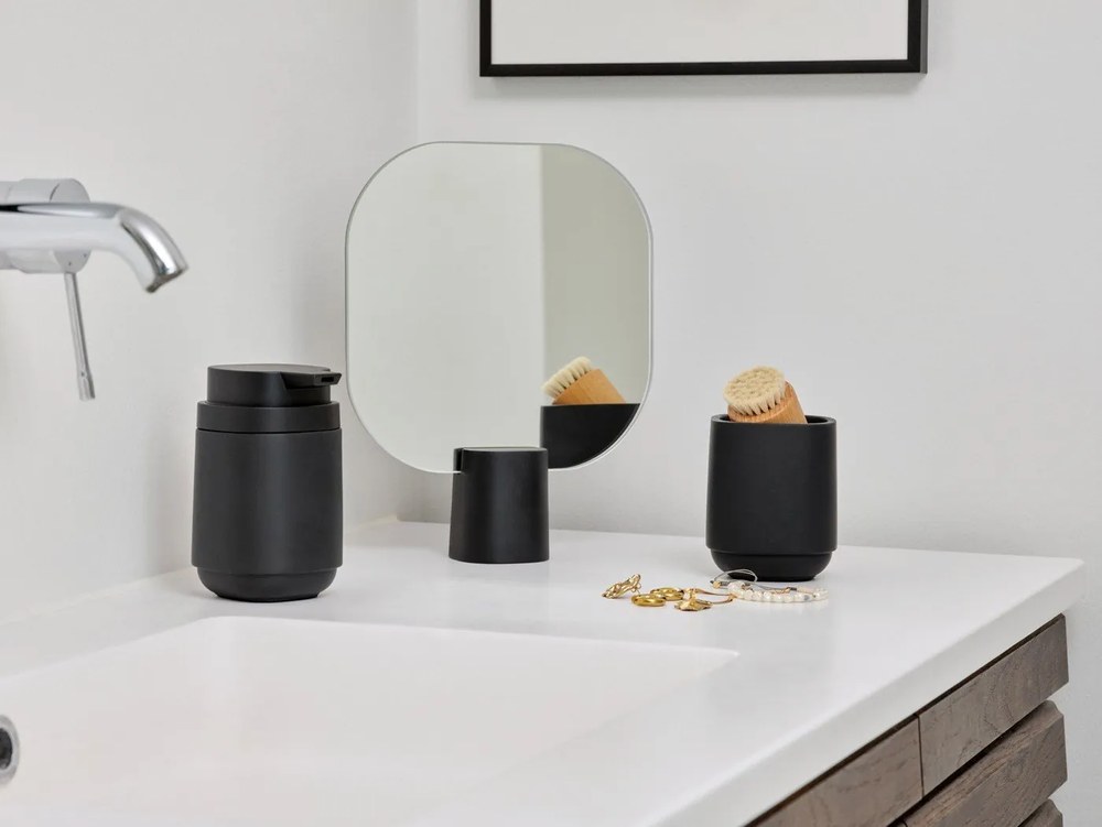 Dispenser di sapone in cemento nero Time - Zone